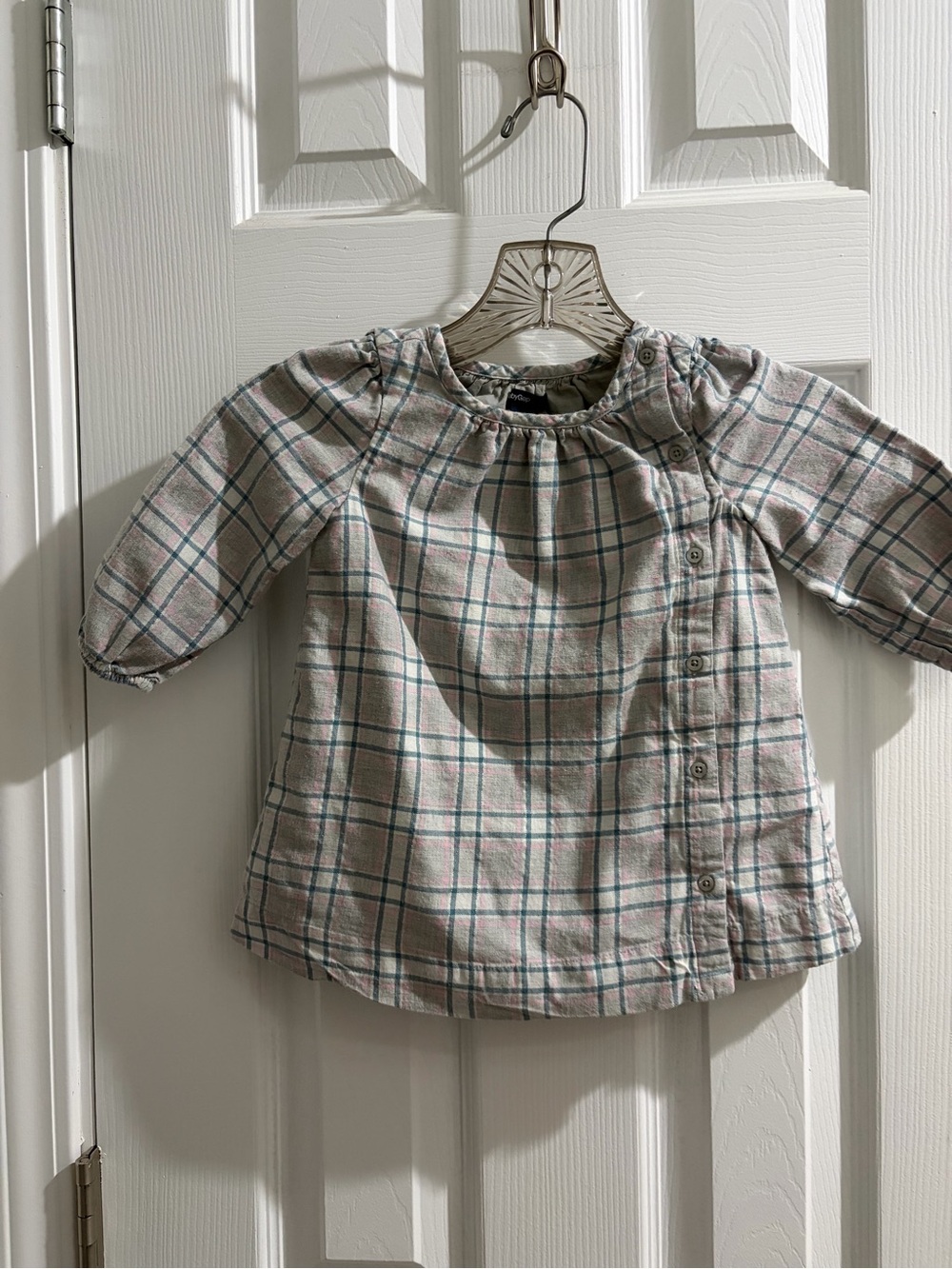 GAP Plaid Button-Front Baby Blouse - Cream, Pink & Blue